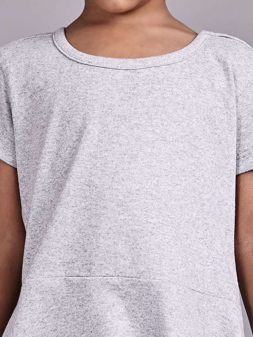 girl grey cotton fit & flare dress - 22464968 -  Standard Image - 1