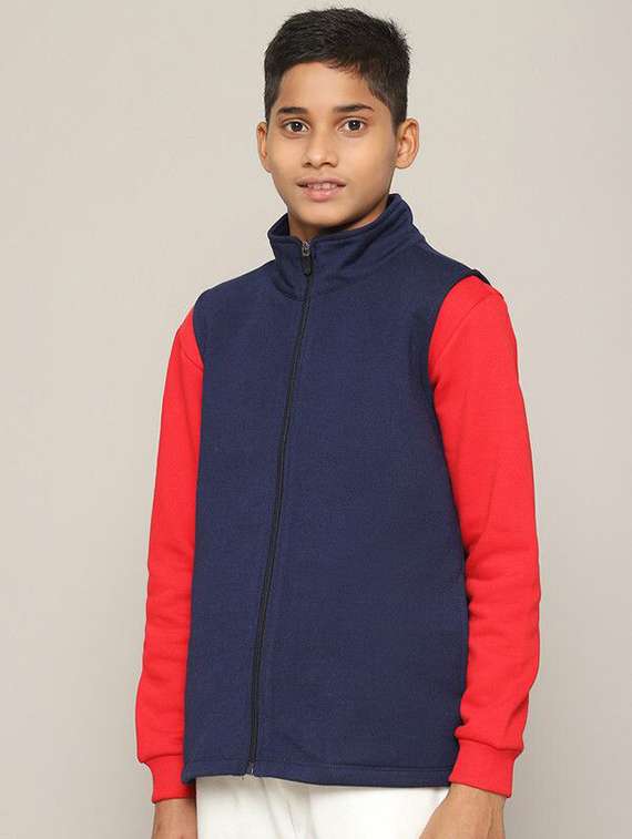 boys navy blue cotton regular jackets & coat - 22464982 -  Standard Image - 1
