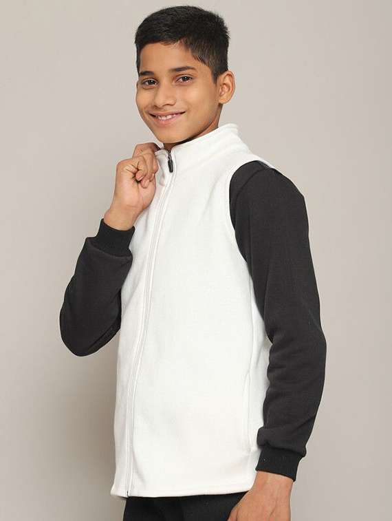 boys solid white cotton regular jackets & coat - 22464988 -  Standard Image - 1