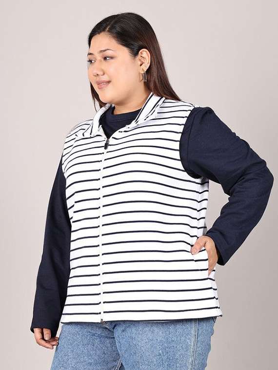 women white cotton regular jacket - 22465015 -  Standard Image - 1