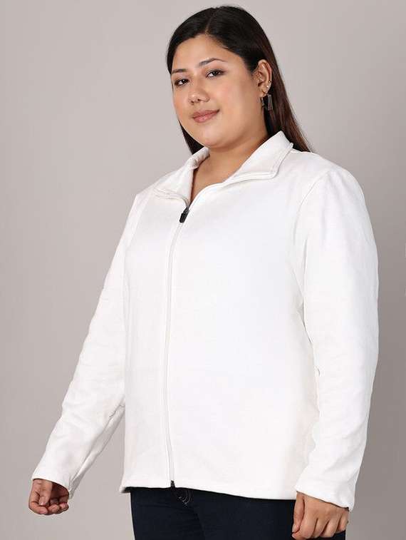 women white cotton regular jacket - 22465016 -  Standard Image - 1