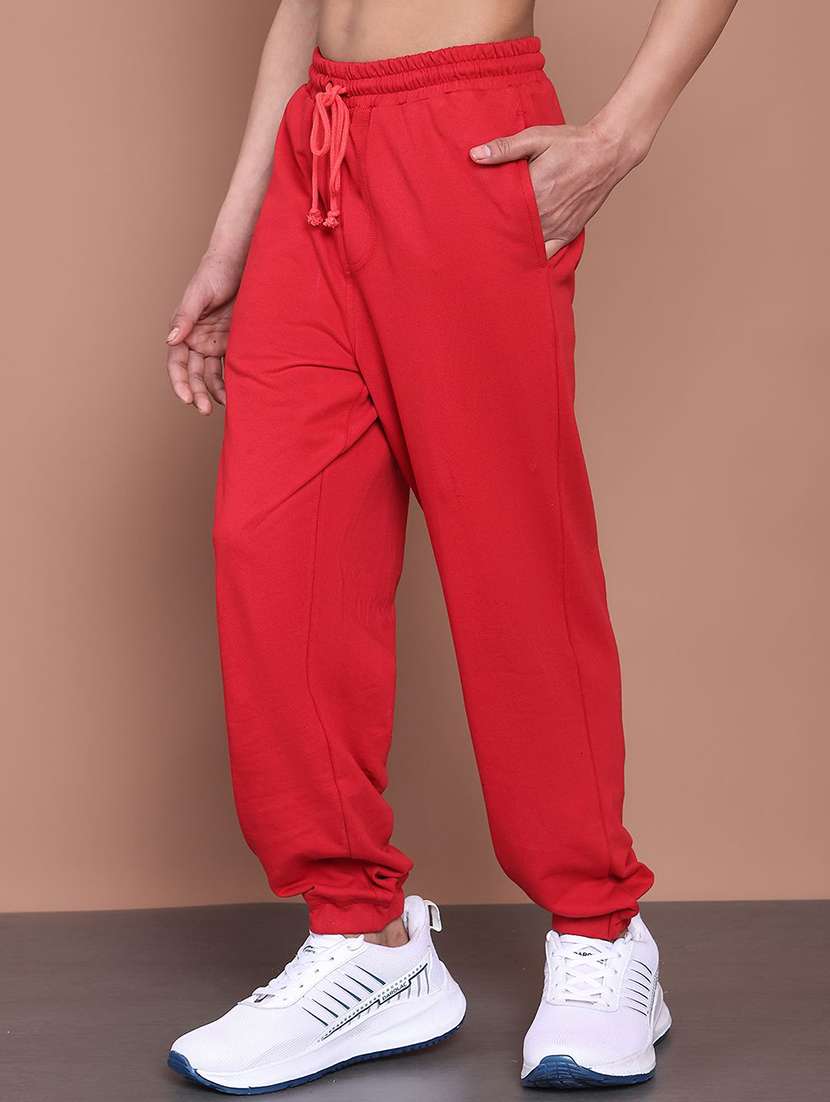 boy red cotton blend plain jogger - 22465102 -  Standard Image - 1