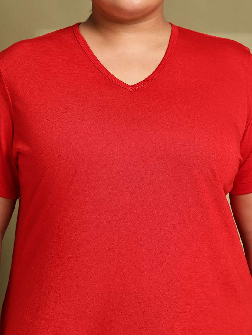 women solid short sleeve t-shirt - 22465118 -  Standard Image - 1