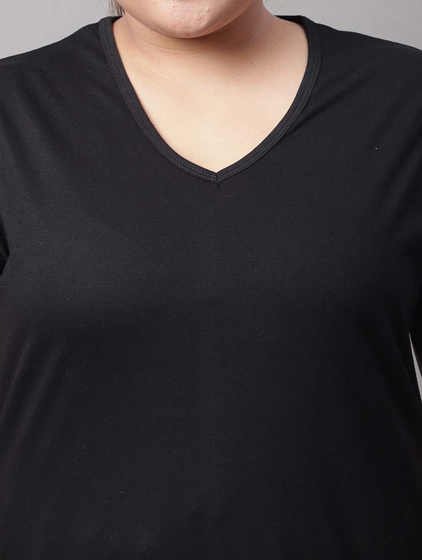women solid short sleeve t-shirt - 22465119 -  Standard Image - 1