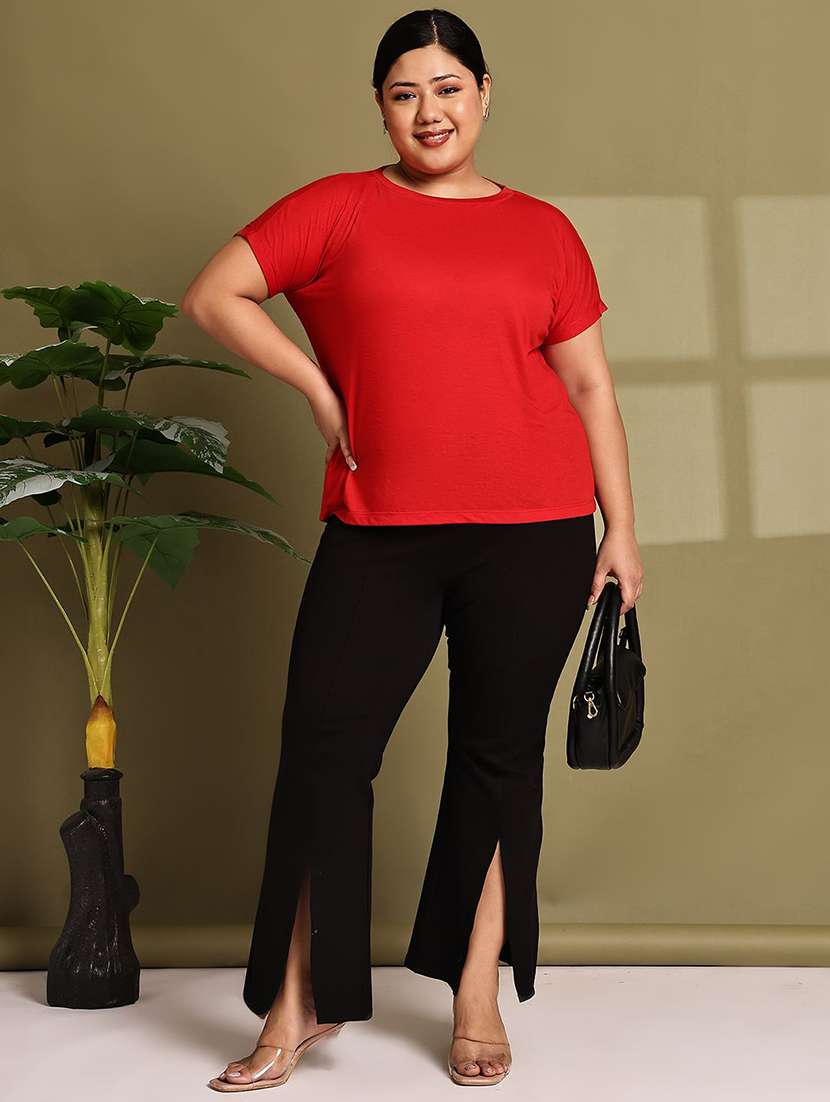 women solid short sleeve t-shirt - 22465125 -  Standard Image - 4