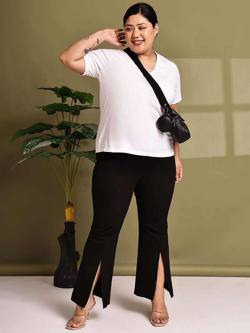 women solid white cotton regular t-shirt - 22465132 -  Standard Image - 4
