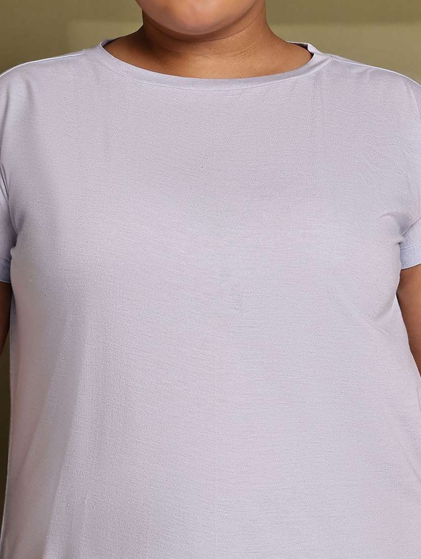 women solid light blue cotton regular t-shirt - 22465133 -  Standard Image - 1