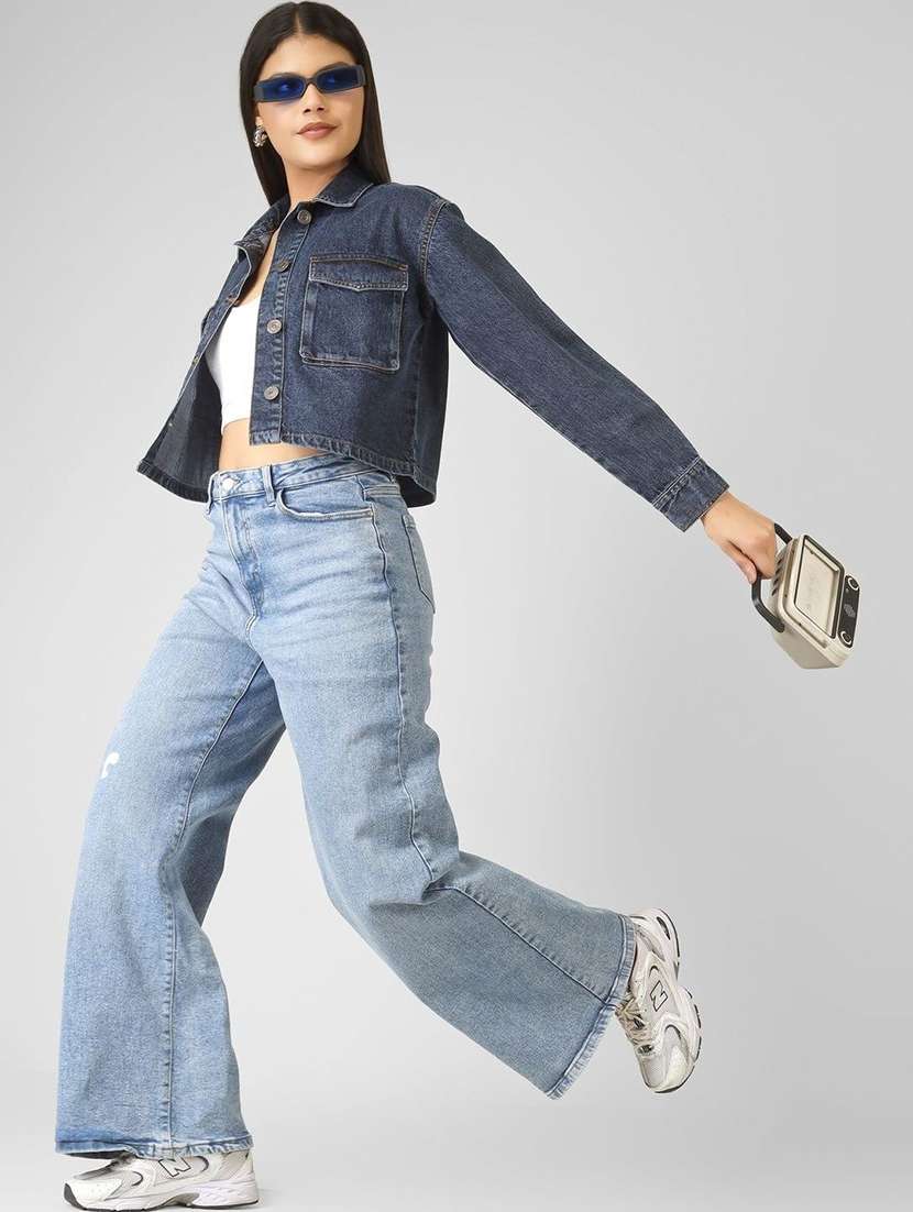 women navy blue denim jacket - 22465158 -  Standard Image - 4