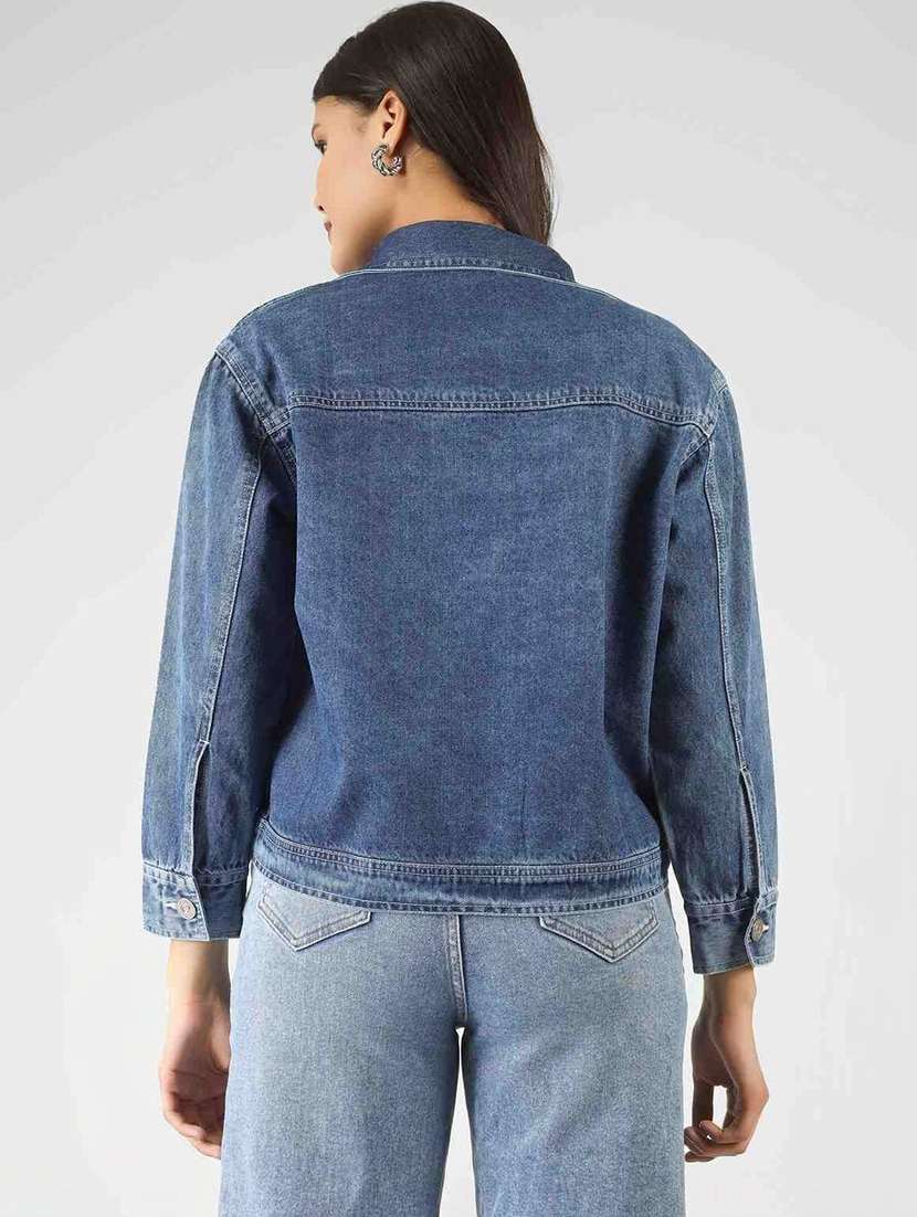 women blue denim denim jacket - 22465159 -  Standard Image - 4