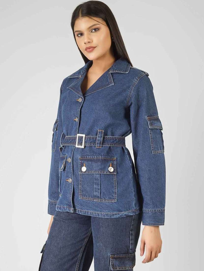 women blue denim denim jacket - 22465160 -  Standard Image - 1