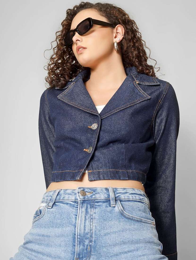 women blue denim denim jacket - 22465161 -  Standard Image - 1