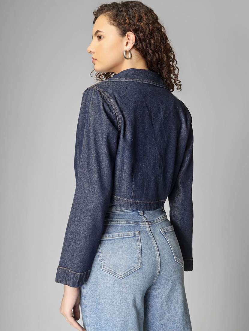 women blue denim denim jacket - 22465161 -  Standard Image - 4