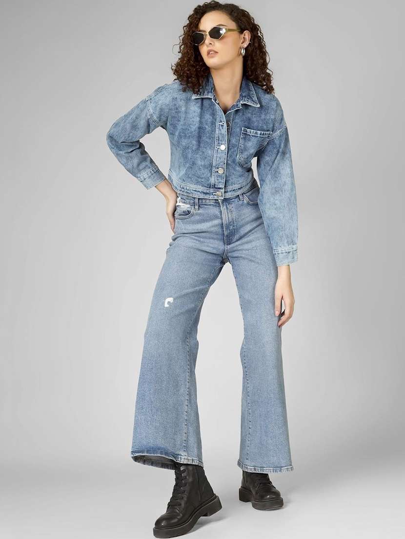 women blue denim denim jacket - 22465162 -  Standard Image - 4