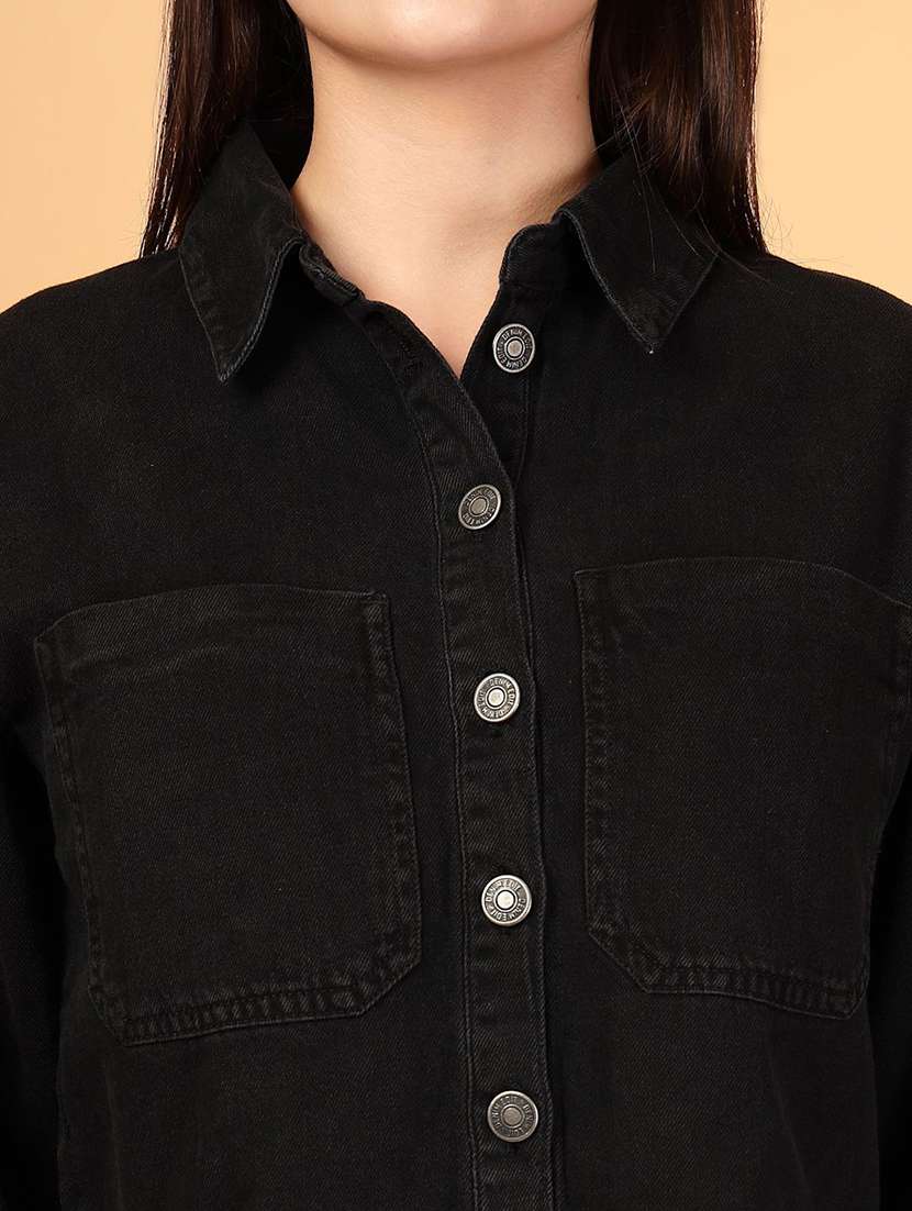 women black denim jacket - 22465163 -  Standard Image - 1