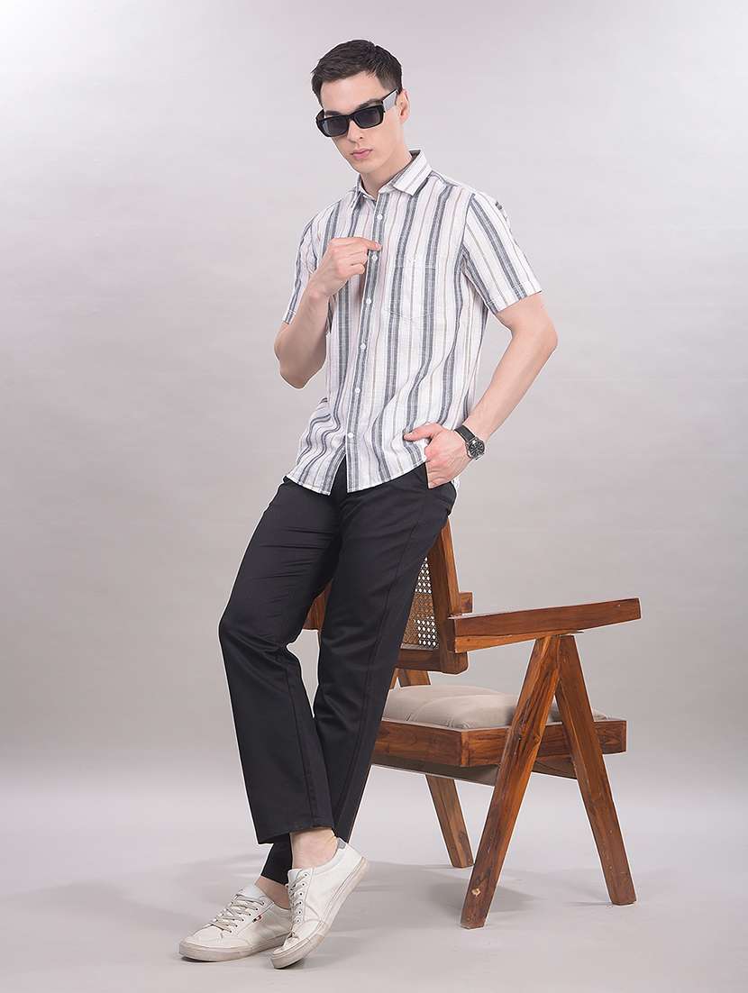 men solid mid rise chinos casual trouser - 22465246 -  Standard Image - 6