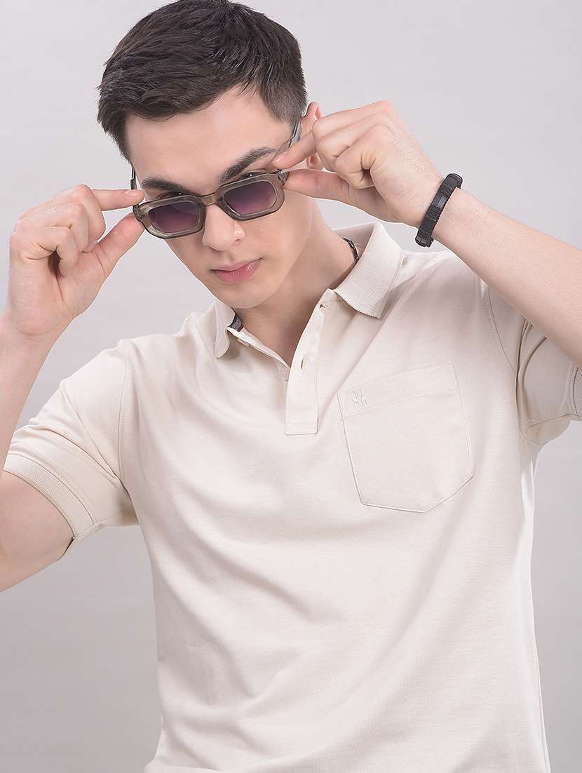 men solid short sleeve regular fit polo t-shirt - 22465256 -  Standard Image - 1