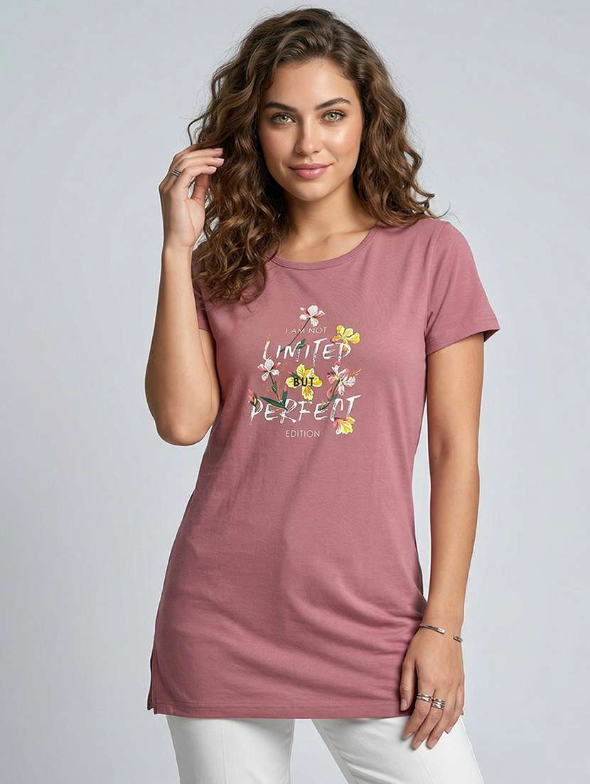 women pack of 2 printed round neck lounge-tshirt - 22465600 -  Standard Image - 1