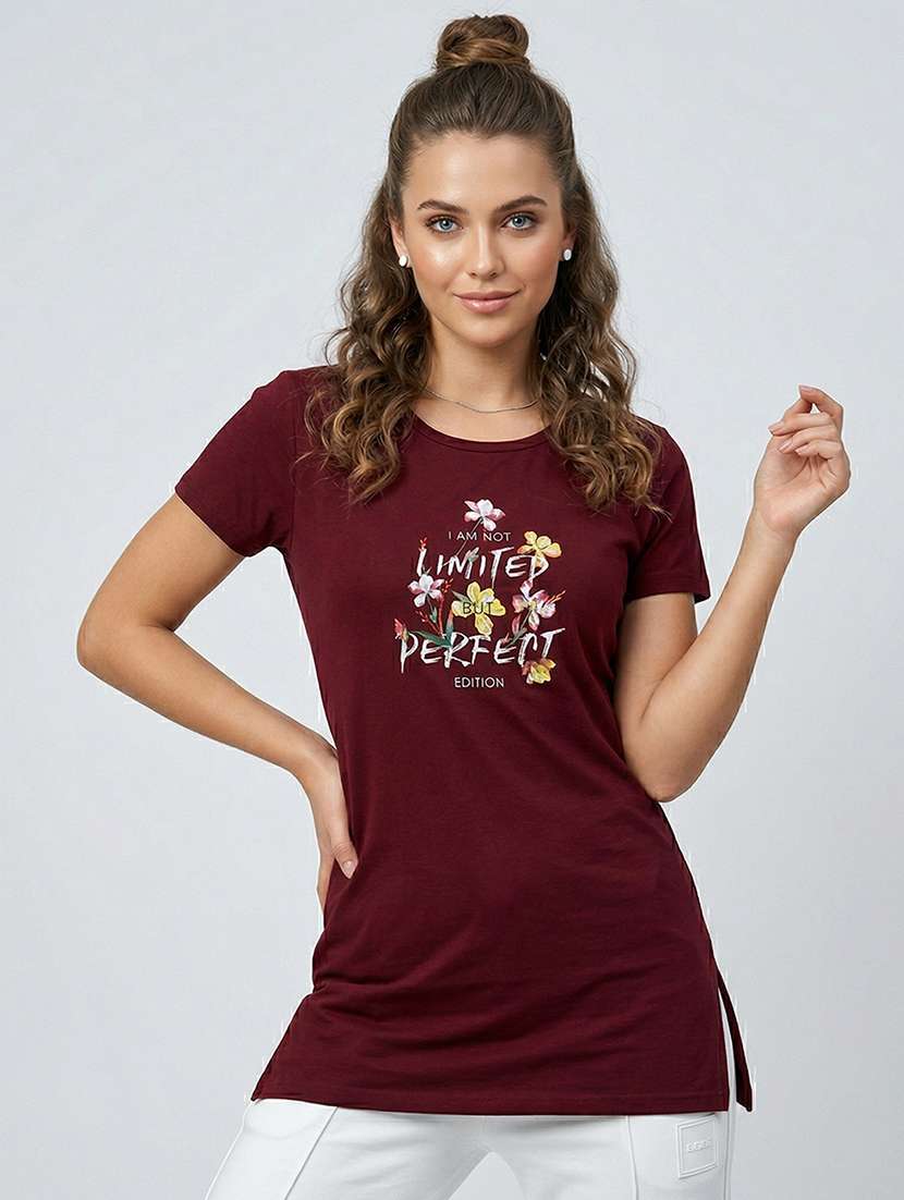 women pack of 2 printed round neck lounge-tshirt - 22465610 -  Standard Image - 1