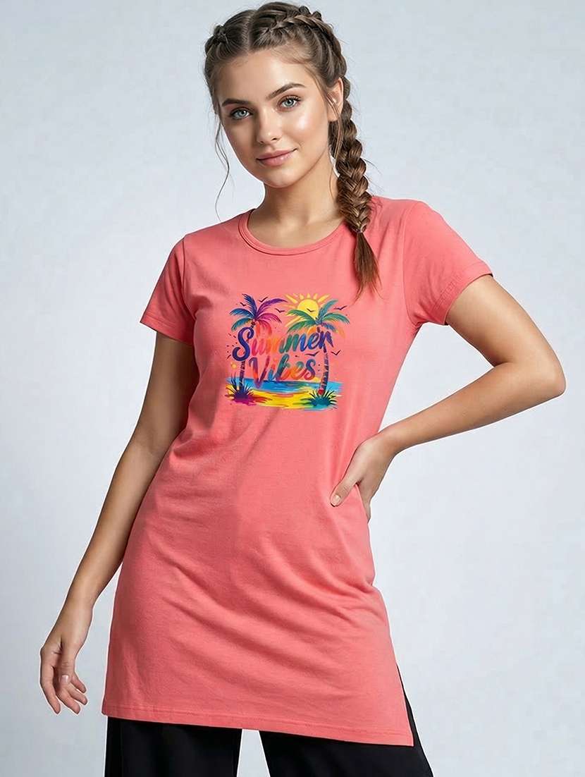 women pack of 2 printed round neck lounge-tshirt - 22465628 -  Standard Image - 1
