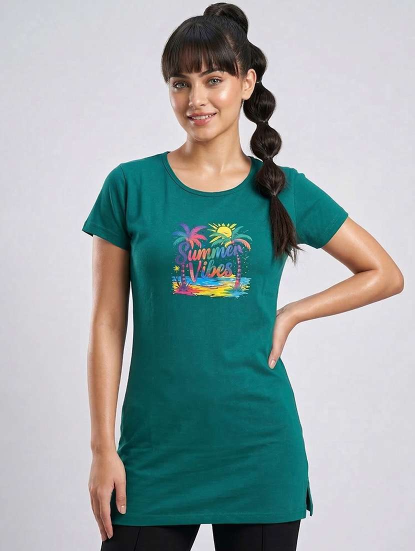 women pack of 2 printed round neck lounge-tshirt - 22465649 -  Standard Image - 1