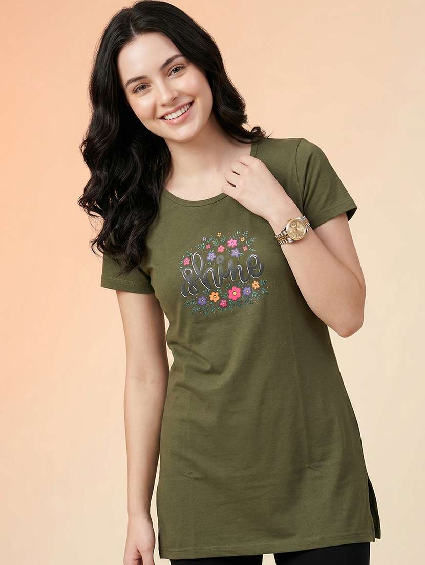 women pack of 2 printed round neck lounge-tshirt - 22465672 -  Standard Image - 1
