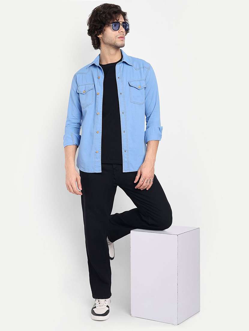 men solid long sleeve regular fit casual shirt - 22465911 -  Standard Image - 4