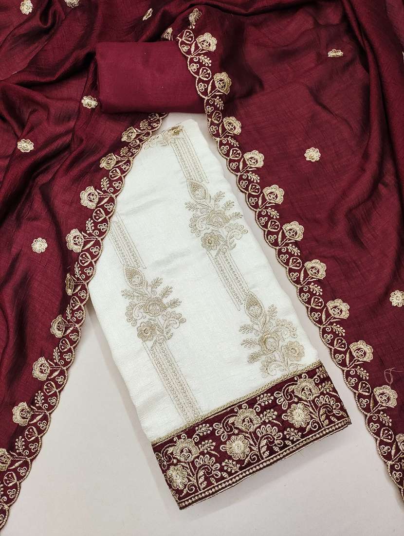 women solid with work unstitched suit set - 22466021 -  Standard Image - 1