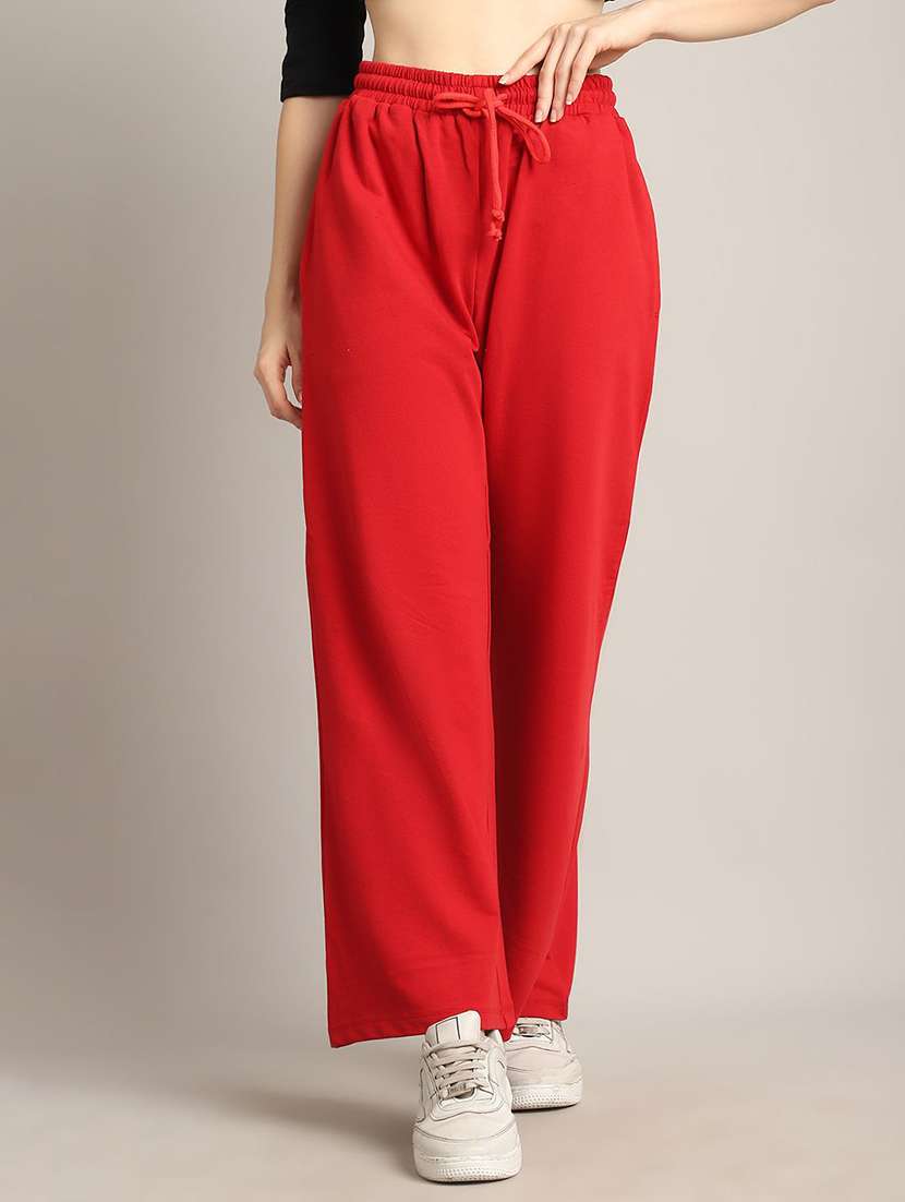 women red cotton track pant