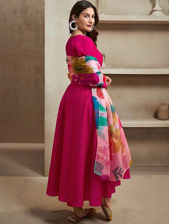 women pink kurta dupatta set - 22466310 -  Standard Image - 4