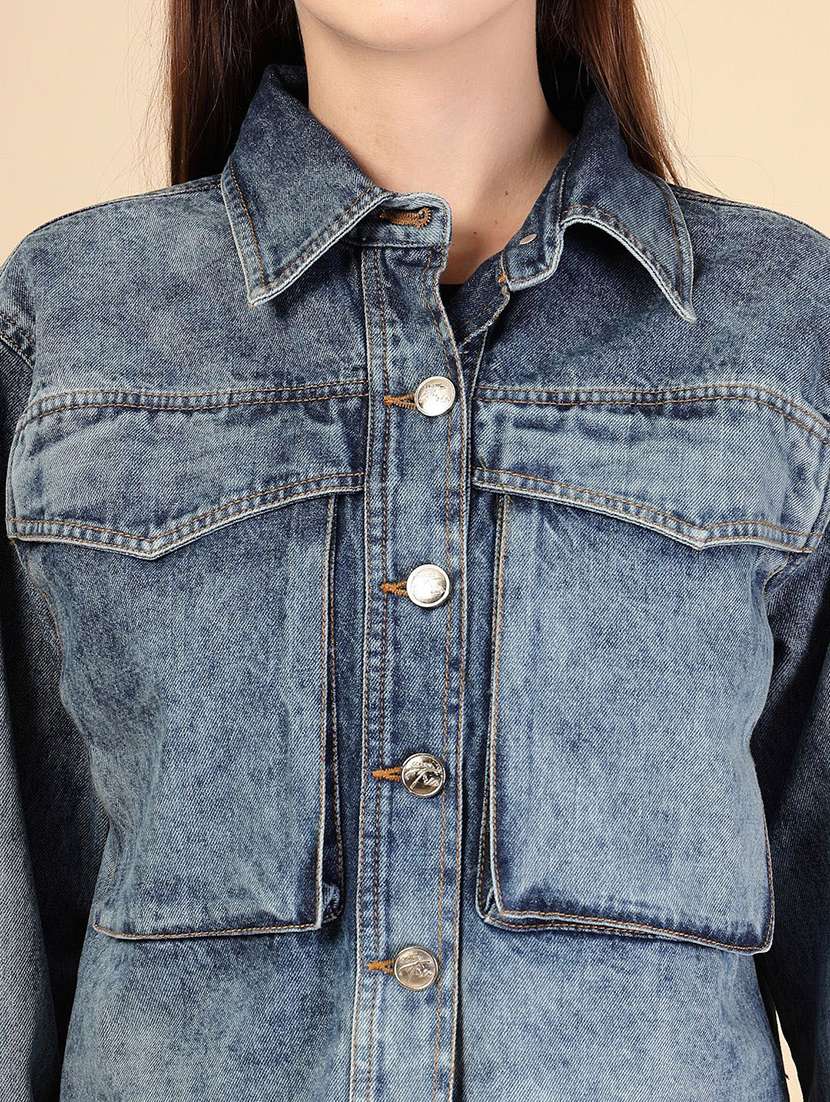 women blue denim denim jacket - 22466369 -  Standard Image - 1