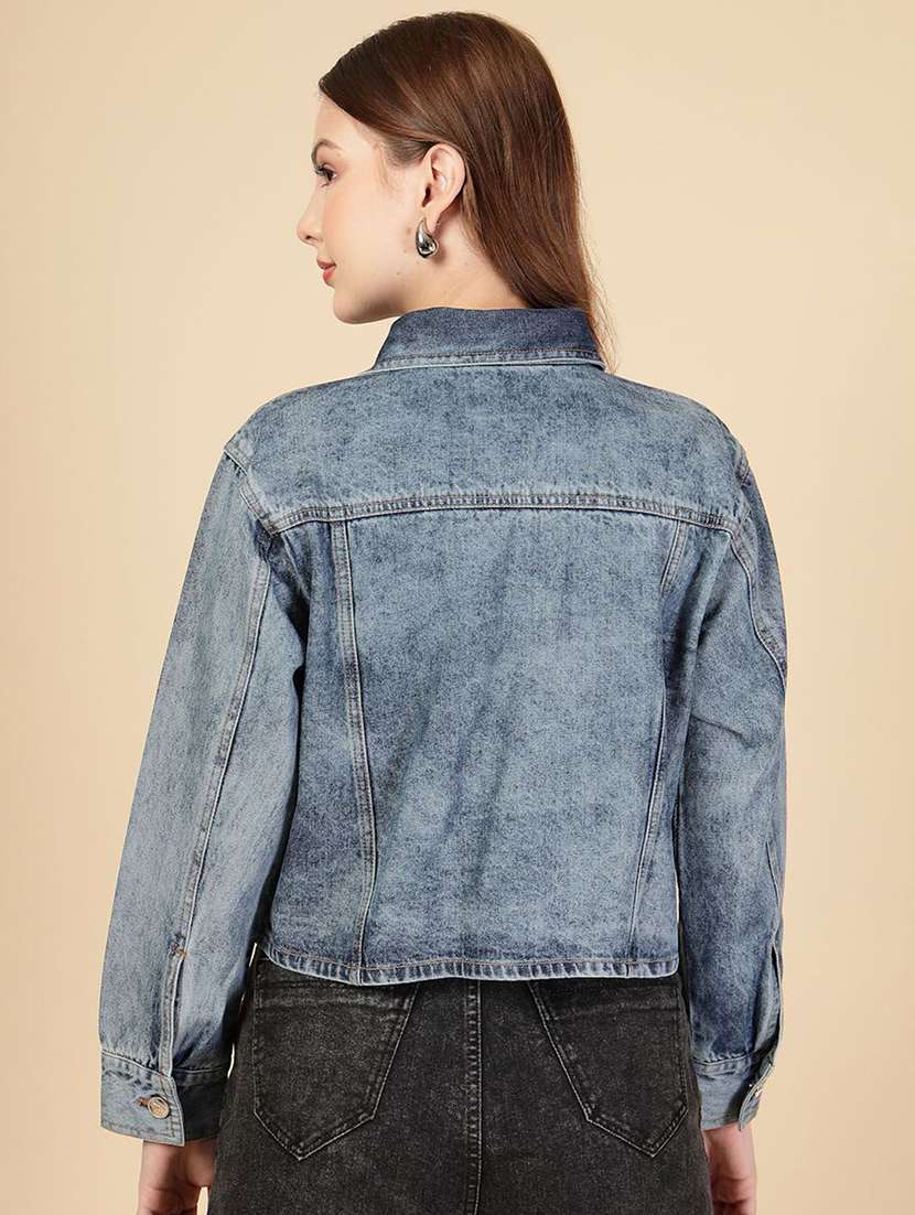 women blue denim denim jacket - 22466369 -  Standard Image - 4