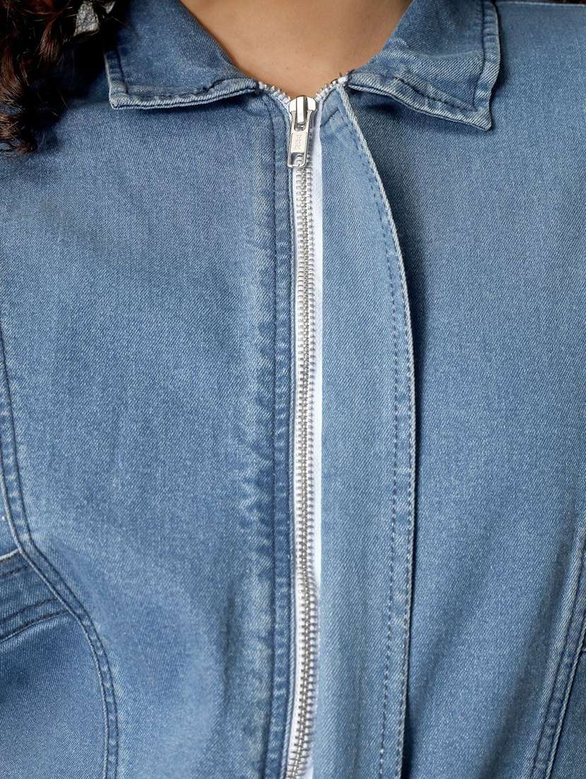 women blue denim denim jacket - 22466370 -  Standard Image - 1