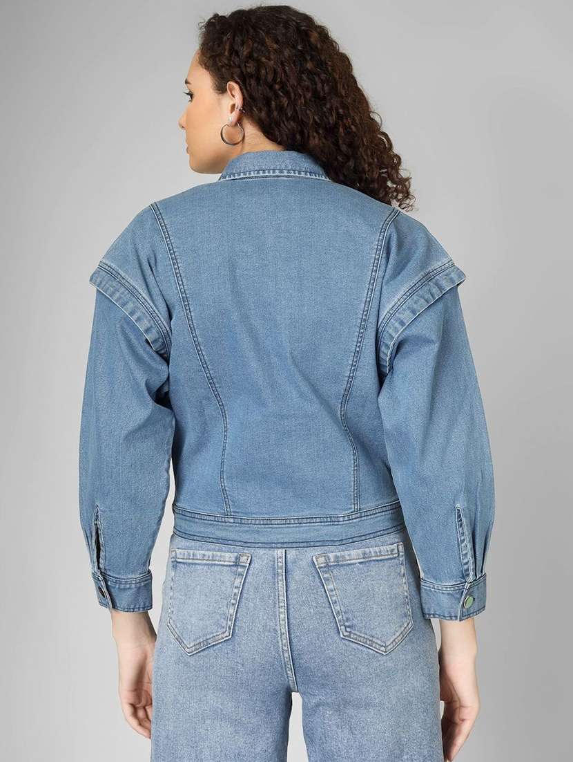 women blue denim denim jacket - 22466370 -  Standard Image - 4