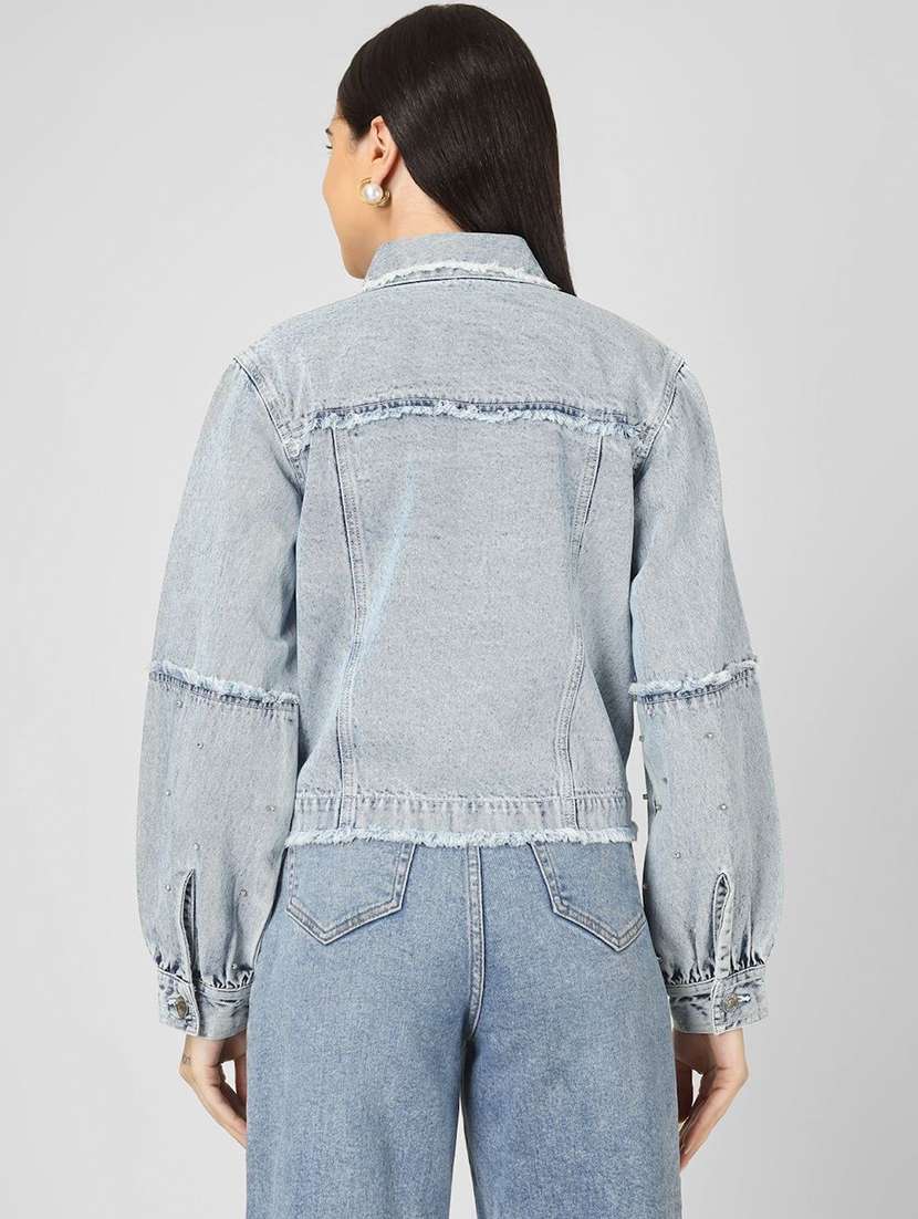 women blue denim denim jacket - 22466371 -  Standard Image - 4