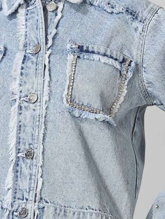 women blue denim denim jacket - 22466371 -  Standard Image - 6
