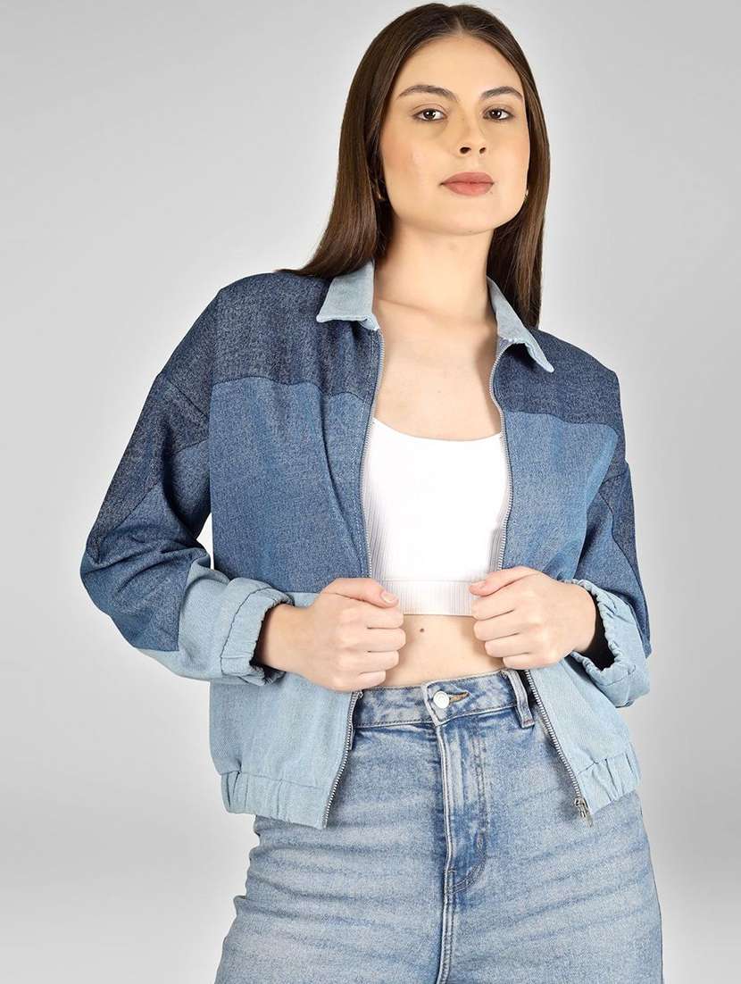 women blue denim denim jacket - 22466372 -  Standard Image - 1