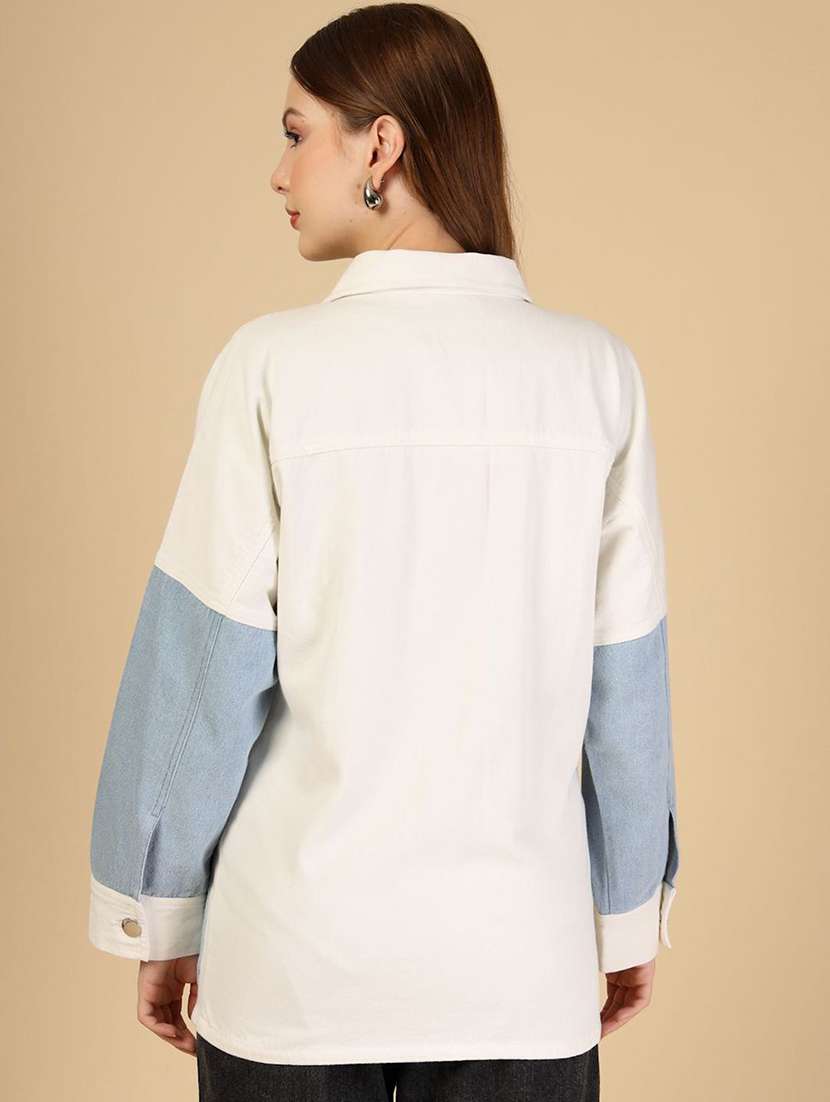 women off white denim denim jacket - 22466373 -  Standard Image - 4