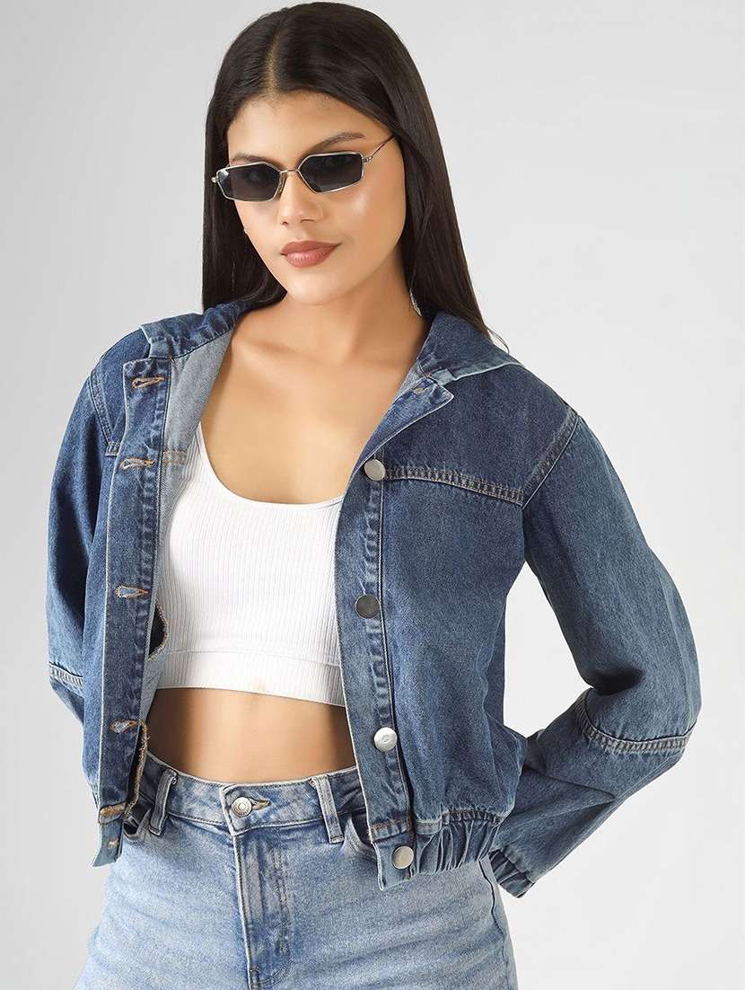 women blue denim denim jacket - 22466374 -  Standard Image - 1