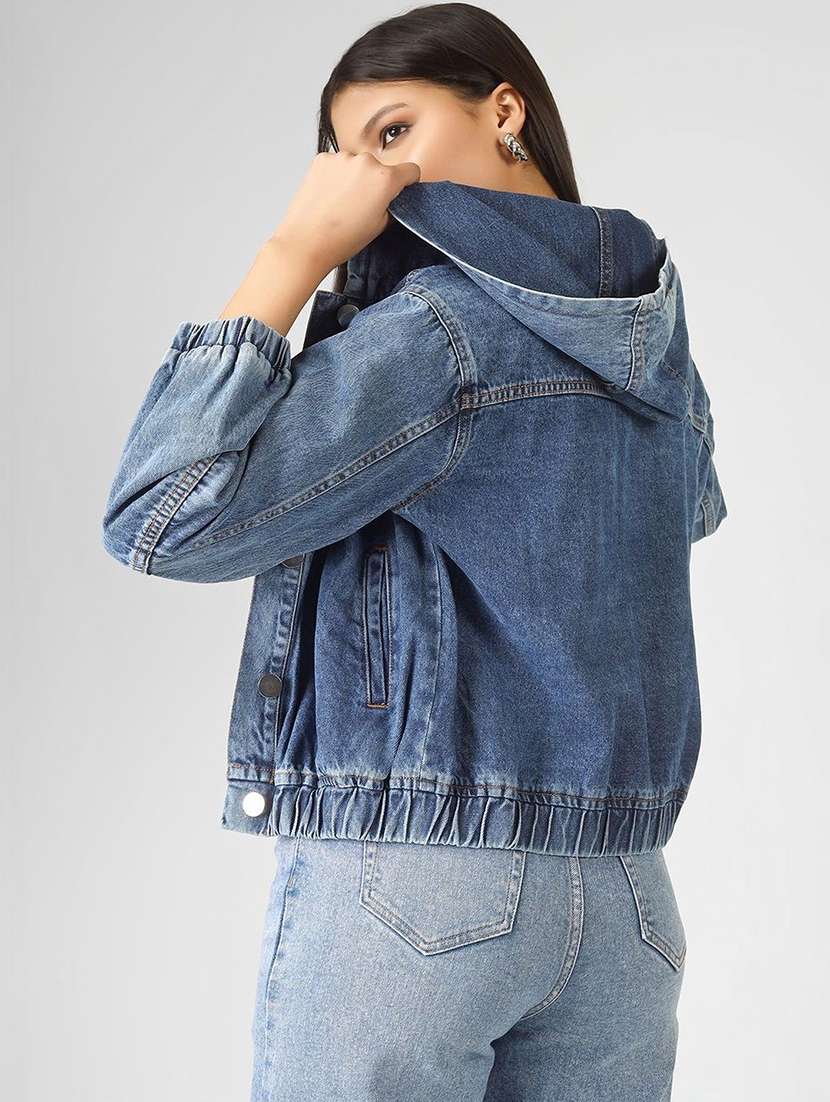 women blue denim denim jacket - 22466374 -  Standard Image - 4