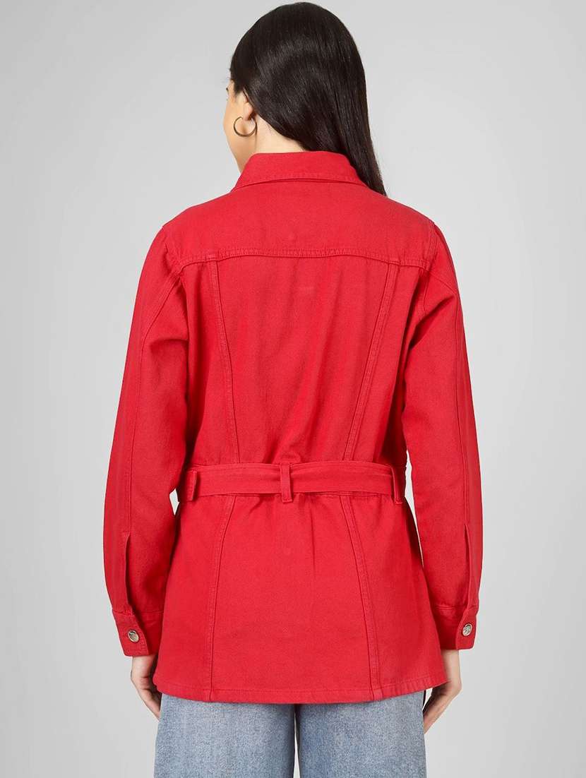 women red denim denim jacket - 22466376 -  Standard Image - 4