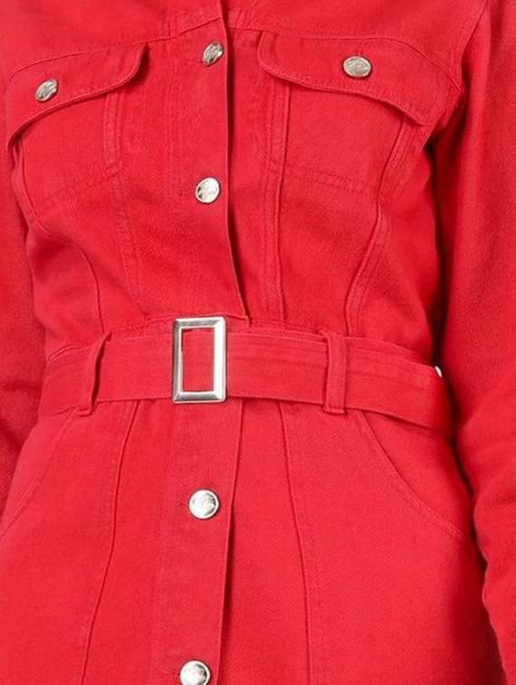 women red denim denim jacket - 22466376 -  Standard Image - 6