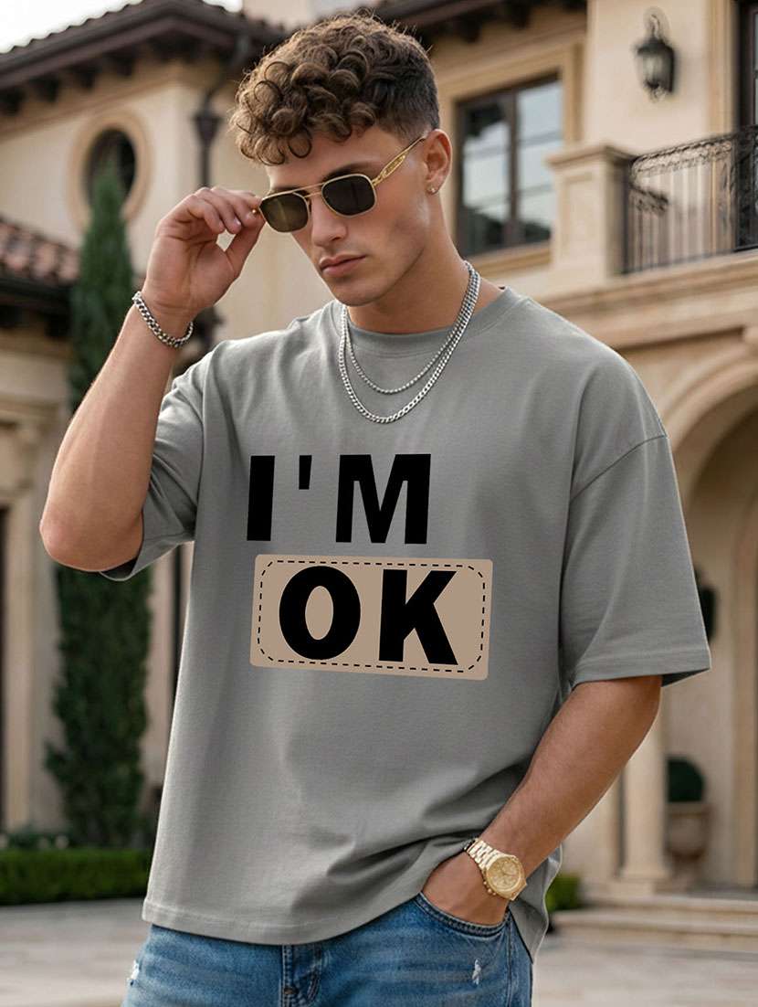 men typographic short sleeve oversized t-shirt