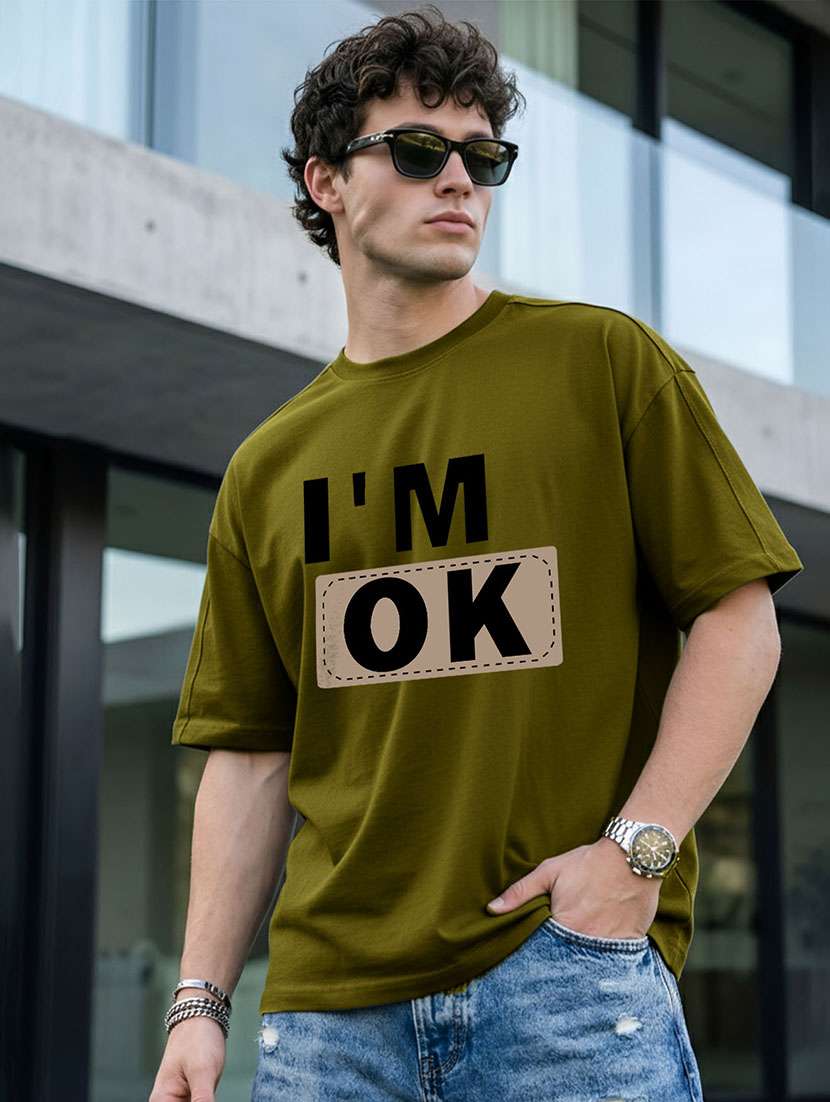 men typographic short sleeve oversized t-shirt