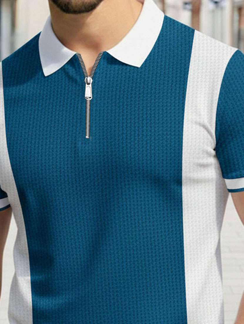 men color block short sleeve regular fit polo t-shirt - 22466540 -  Standard Image - 1