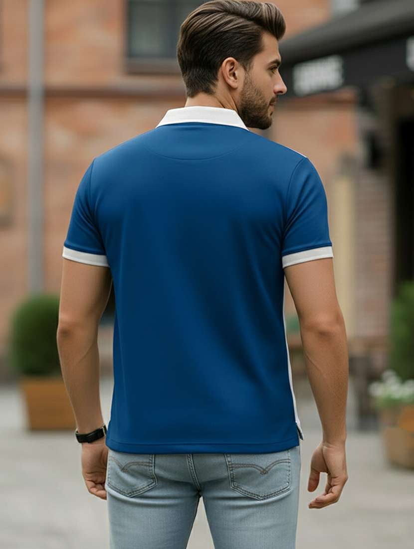 men color block short sleeve regular fit polo t-shirt - 22466570 -  Standard Image - 4