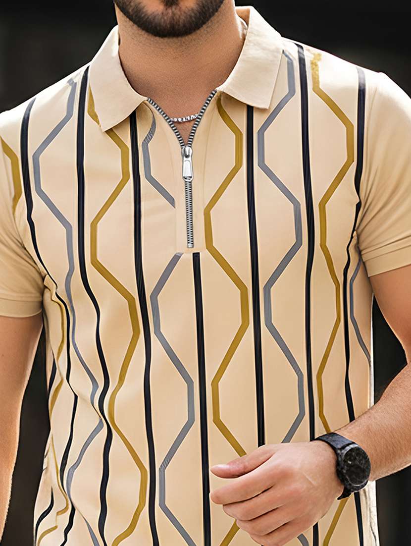 men printed short sleeve regular fit polo t-shirt - 22466659 -  Standard Image - 1