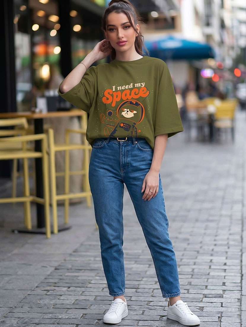 women printed short sleeve oversized t-shirt - 22466692 -  Standard Image - 4