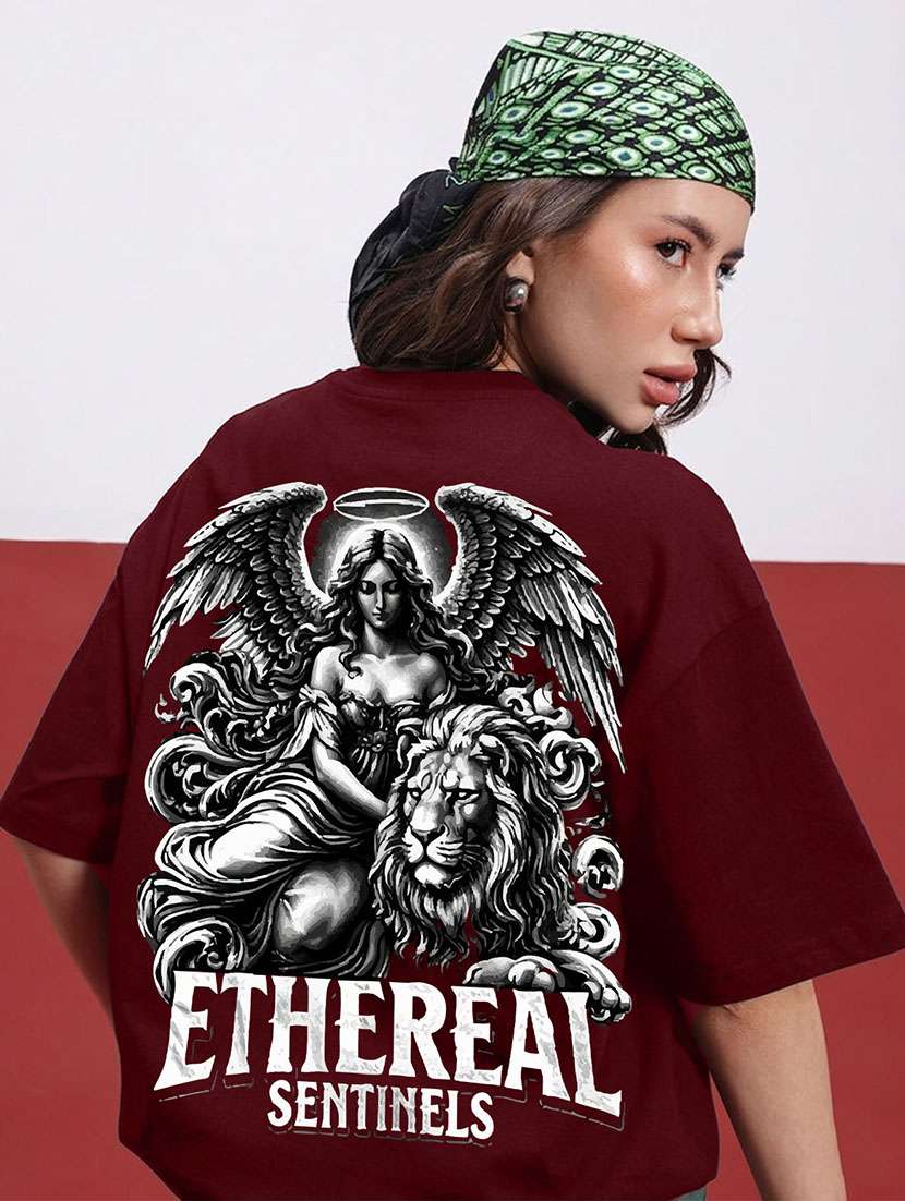 women back print short sleeve oversized t-shirt - 22466732 -  Standard Image - 1