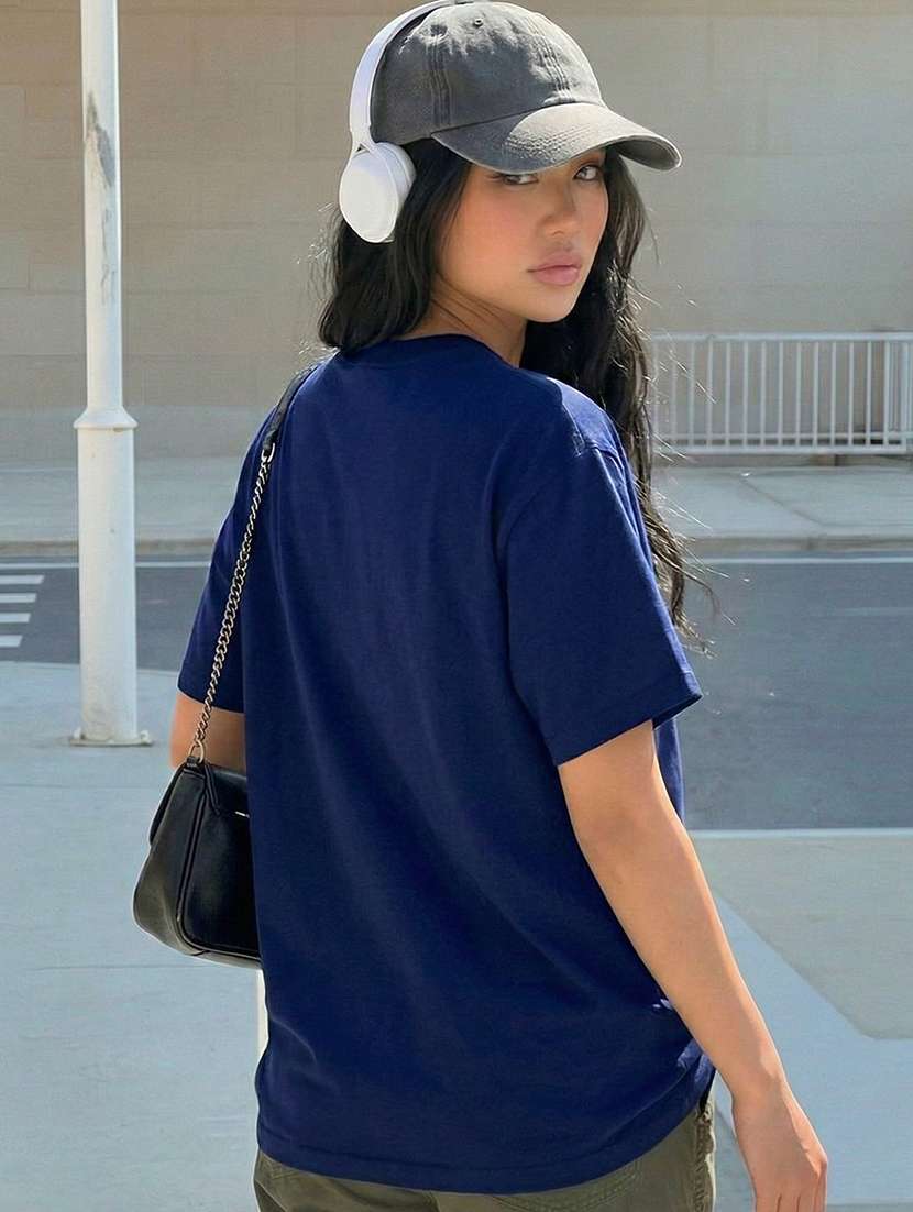women printed short sleeve oversized t-shirt - 22466756 -  Standard Image - 1