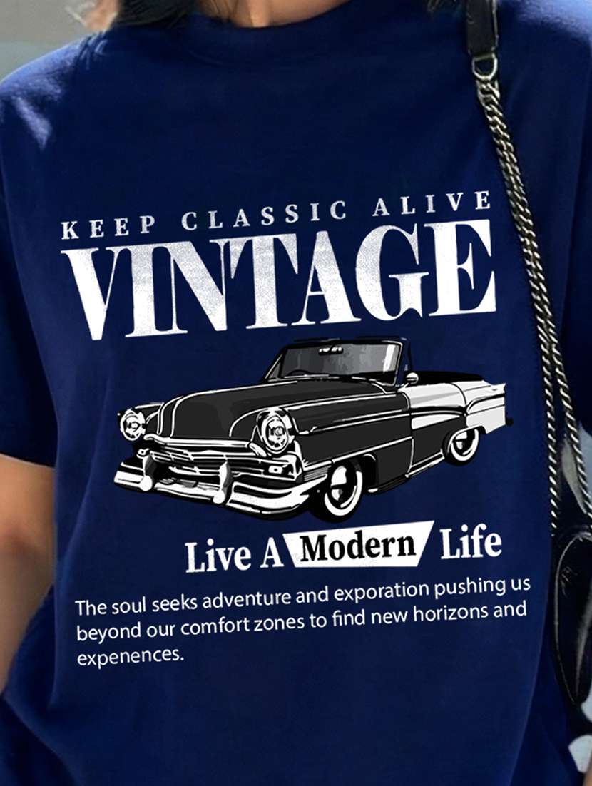 women printed short sleeve oversized t-shirt - 22466756 -  Standard Image - 4